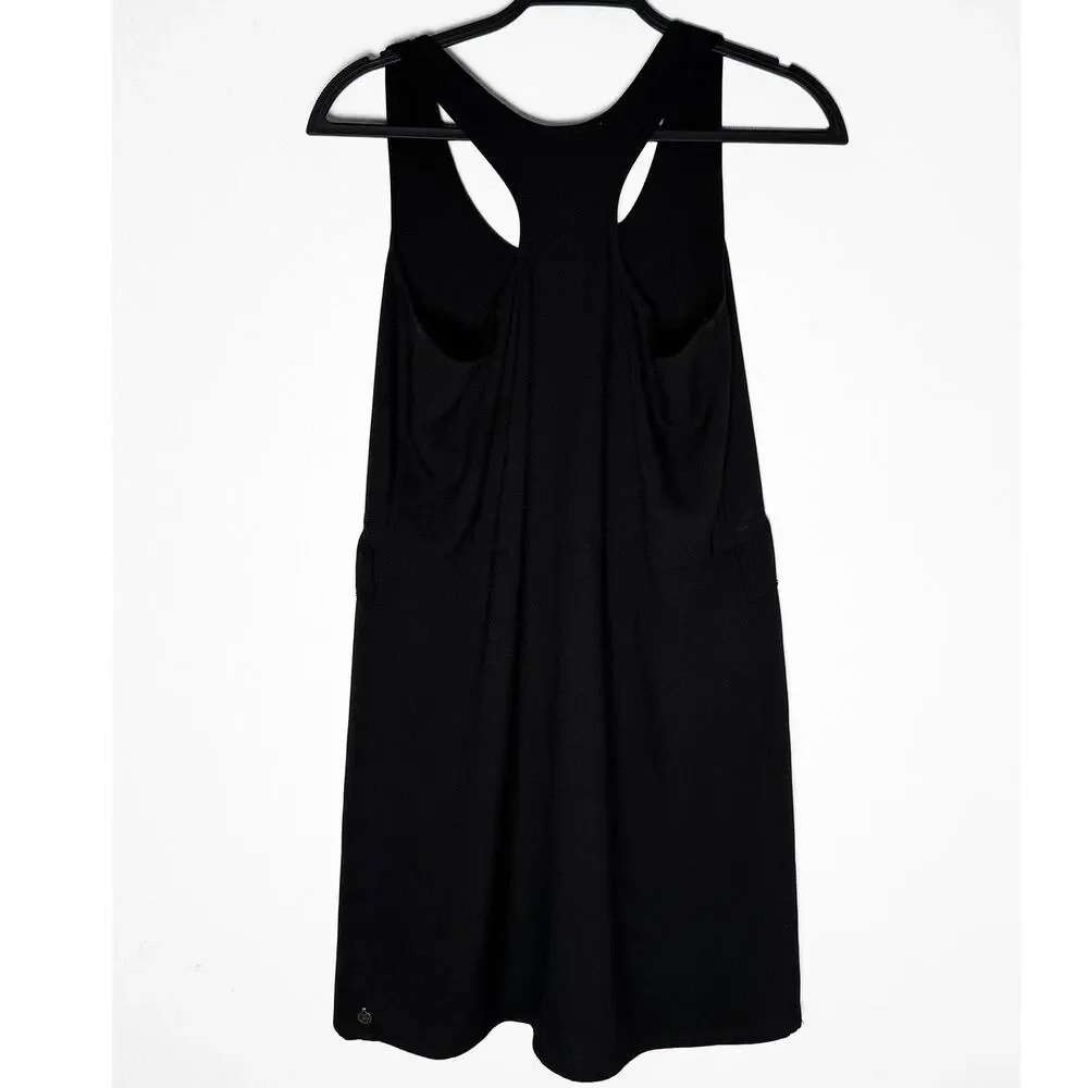 Maison Scotch Malibu Women's Black Sleeveless Racer Back Sheath Dress Snap Front